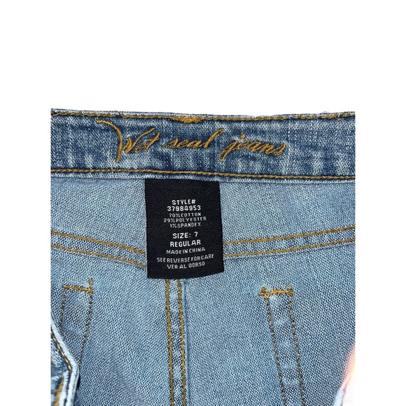 Wet Seal Vintage Y2K Low Waisted Flare Jeans Juniors Size 7 - Picture 6 of 10